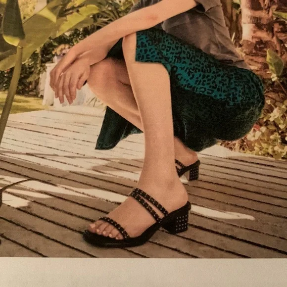 DOLCE VITA SANDALS, FAUX LEATHER, STUDDED, SIZE 8-1/2M - Picture 7 of 8